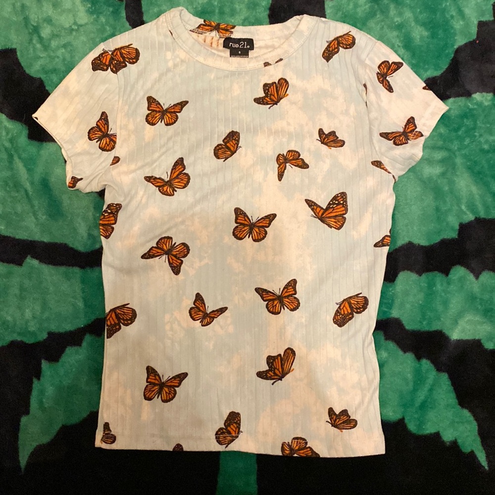 Light blue and white shirt from rue 21 size small